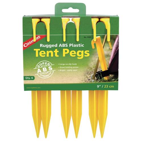 Coghlans ABS Plastic Tent Pegs 6 Pack - 23cm