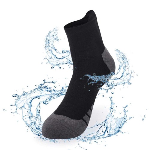 Leakdry Breathable Waterproof Trail Dri-Nit Unisex Quarter Crew Socks - Black/Grey