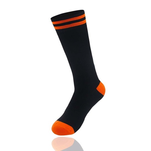 Antu Merino Wool Mid Calf Length Unisex Waterproof Socks - Black/Orange
