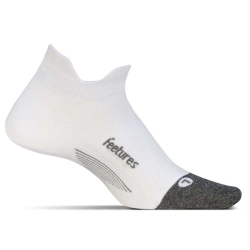 Feetures Elite Ultra Light Cushion No-Show Tab Running Sock - White
