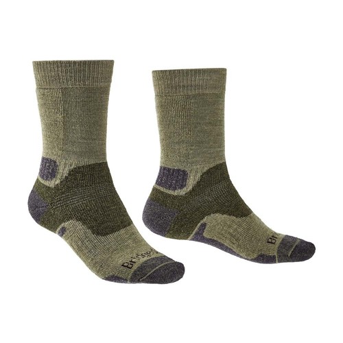Bridgedale Hike Midweight Merino Performance Mens Crew Socks - Green - S