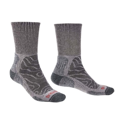 Bridgedale Hike Lightweight Merino Comfort Mens Crew Socks - Grey - S