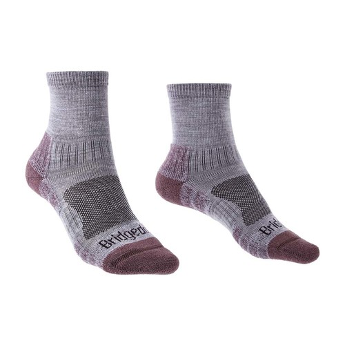 Bridgedale Hike Lightweight Merino Performance Ankle Womens Socks - Heather/Dam