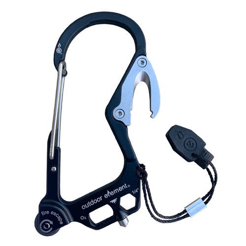 Outdoor Element Fire Escape Multitool Carabiner - Black Forest