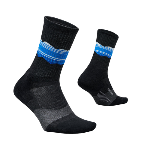 Feetures Trail Max Cushion Mini Crew Unisex Hiking Socks - Blue Ridge