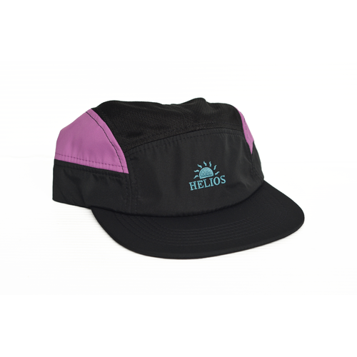 Helios Ultralight 7 Panel Soft Brim Unisex Running Cap - Charcoal/Magenta