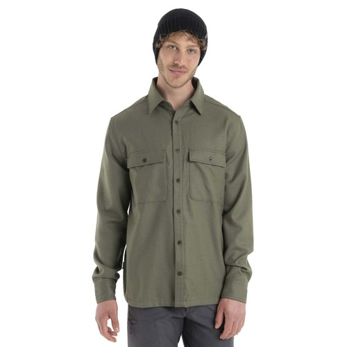 Icebreaker Merino 200 Dawnder Long Sleeve Mens Flannel Shirt - Loden - XL