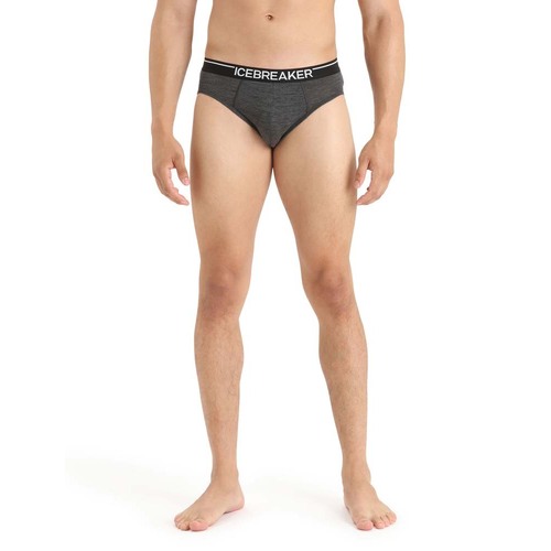 Icebreaker Anatomica Mens Merino Briefs - Jet Heather - M