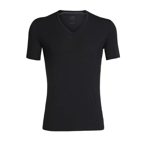 Icebreaker Merino Anatomica SS V Neck Mens T-Shirt - Black - M