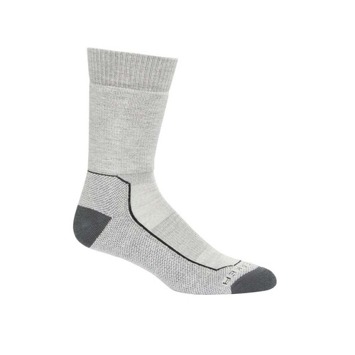 Icebreaker Merino Hike+ Medium Crew Mens Hiking Socks - Blizzard Heather - XL