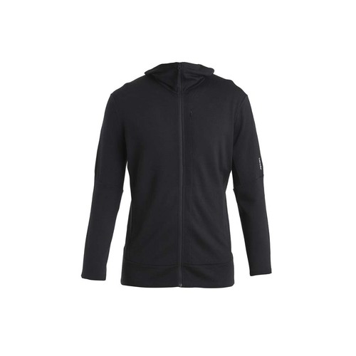 Icebreaker 260 Quantum IV Mens Long Sleeve Zip Merino Hoodie - Black - M