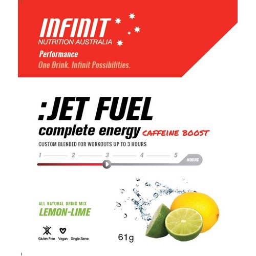 Infinit Jet Fuel Caffeinated Electrolyte Drink - Lemon Lime Flavour - Sachet