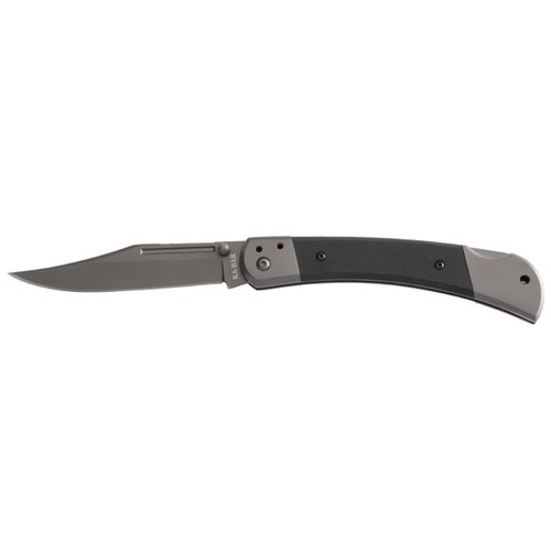 Ka-Bar Folding Hunter Straight Edge Knife With Gray Pocket Clip