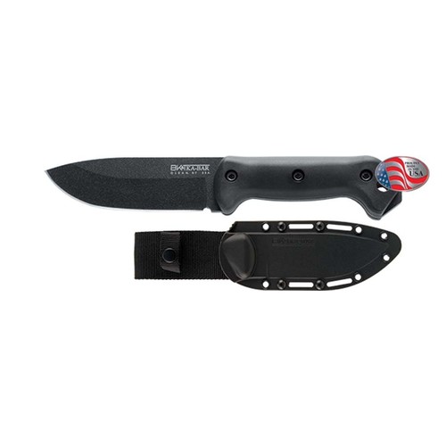 Ka-Bar Becker Campanion BK2 Straight Edge Knife - Hard Plastic Sheath - Black