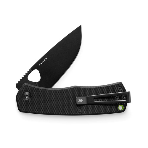 The James Brand The Folsom Straight Edge Knife - Black/Black/G10