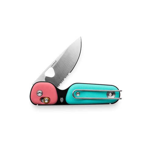 The James Brand The Redstone Serrated Knife - Coral/Turquoise/Stainless/PP