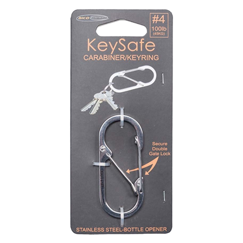 Bico KeySafe Oval Bottle Opener #4 Carabiner - Polished