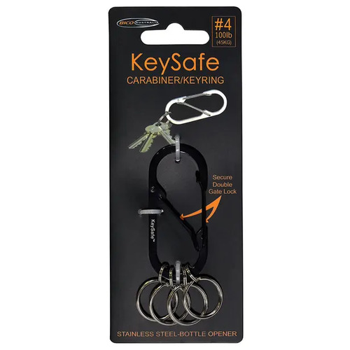 Bico KeySafe Oval #4 Carabiner - Black