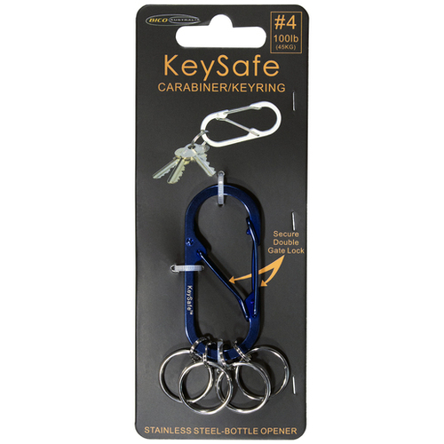 Bico KeySafe Oval #4 Carabiner - Blue