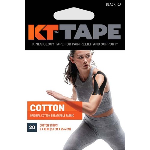 KT Tape Original - 20 Precut 10in Strips - Black