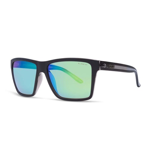 Liive Vision Bazza Sunglasses - Mirror Matte Black / Xtal Black