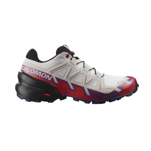Salomon Speedcross 6 Womens Trail Running Shoes - White/Sparkling Grape/Fiery Red