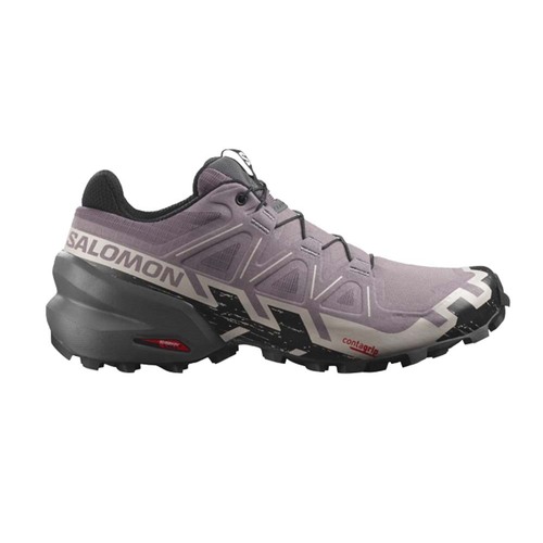 Salomon Speedcross 6 Wide Womens Trail Running Shoes - Moonscape/Black/Ashes Of Roses
