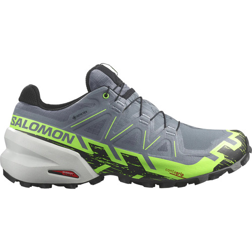 Salomon Speedcross 6 GTX Mens Trail Running Shoes - Flint Stone/Green Gecko/Black