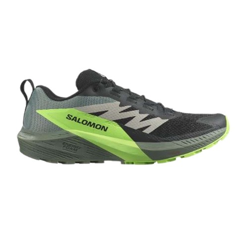 Salomon Sense Ride 5 Mens Trail Running Shoes - Black/Laurel Wreath/Green Gecko
