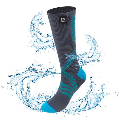 Leakdry Waterproof Breathable Mid-Calf Thermal Unisex Socks - Grey/Blue