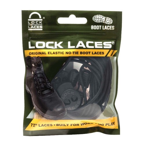Lock Laces 72in Boot Laces - Black