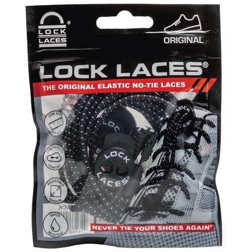 Lock Laces Original No Tie Shoe Laces - Black