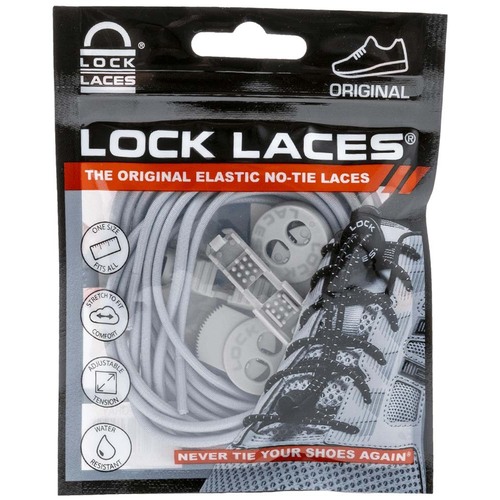 Lock Laces Original No Tie Shoe Laces - Solid Grey