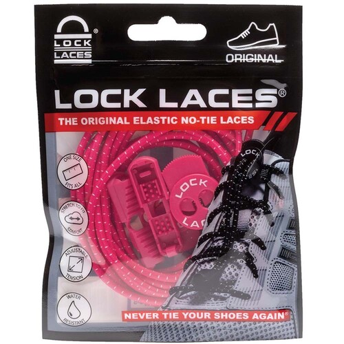 Lock Laces Original No Tie Shoe Laces - Hot Pink