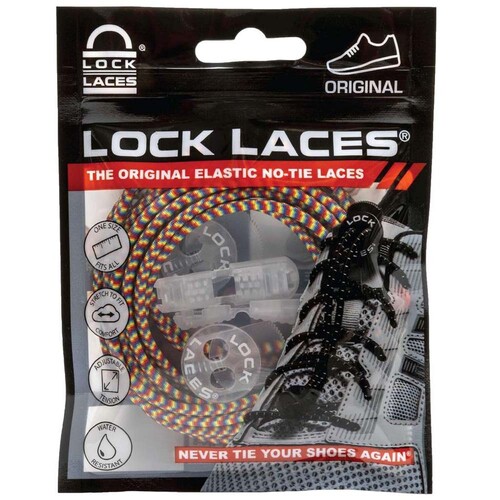 Lock Laces Original No Tie Shoe Laces - Rainbow