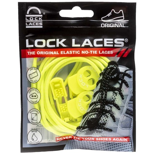 Lock Laces Original No Tie Shoe Laces - Neon Yellow