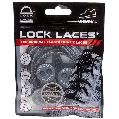 Lock Laces Reflective Shoe Laces - Storm Grey
