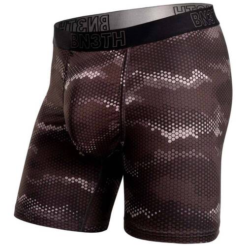 Bn3th Pro Mens Boxer Briefs - Hex Camo Grey - L