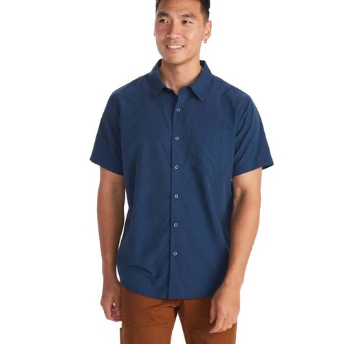 Marmot Aerobora SS Mens Hiking Shirt - Arctic Navy - L