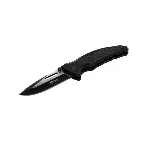 Maserin Sport 80mm Half Serrated Knife Blade - Black Handle