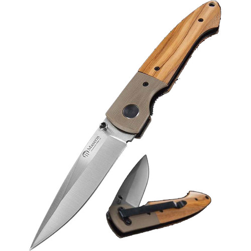 Maserin Sport 80mm Knife Blade - Olive Handle with Stud