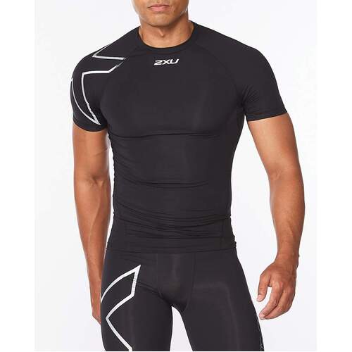 2XU Core Compression S/S - Black/Silver - L