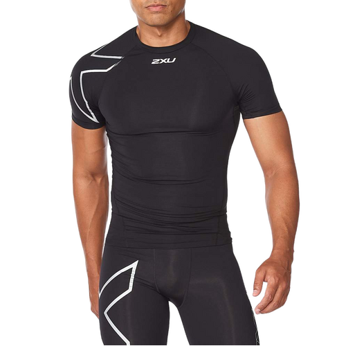 2XU Core Compression Short Sleeve Compression Shirt - Black/Silver