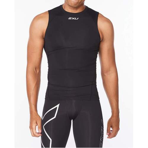 2XU Core Compression Sleeveless Top - Black/Silver - XL