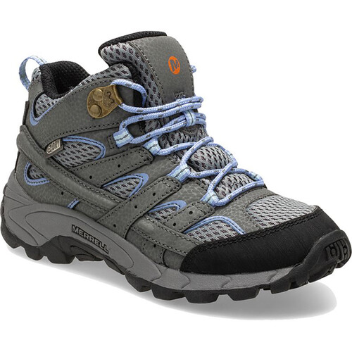 Merrell Moab 2 Mid Kids Waterproof Hiking Boots - Grey/Periwinkle