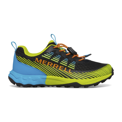 Merrell Agility Peak Kids Trail Running Shoes - Black/Citron/Cyan/Orange