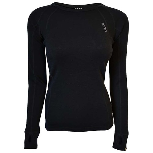 XTM Merino Womens Crew Neck Base Thermal Top Black