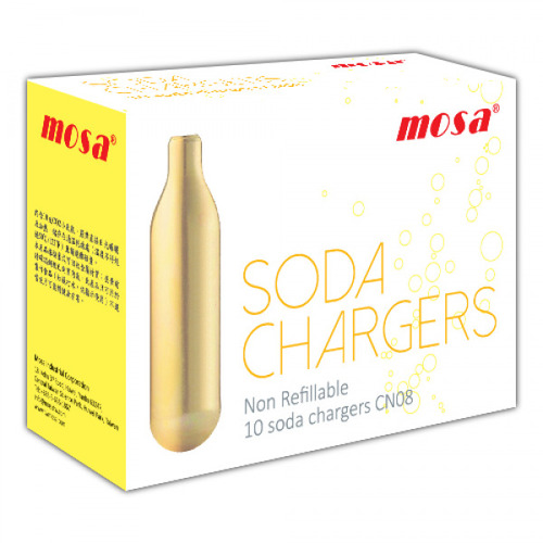 Mosa CO2 Soda Chargers - 10pk - GrowlerWerks uKeg 64