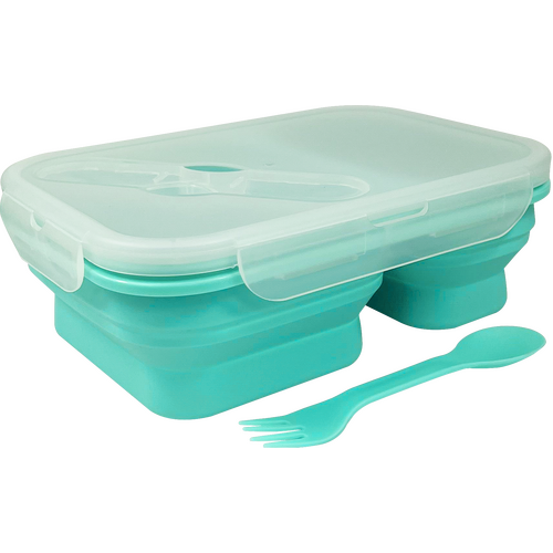 Traverse Collapsible Silicone Dual Lunch Box - Blue