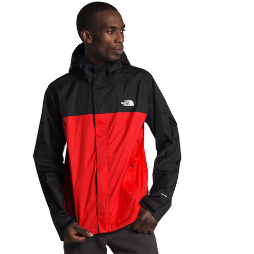 orange north face rain jacket